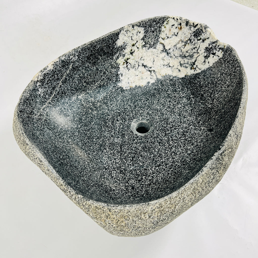 White Marked River Stone Sink