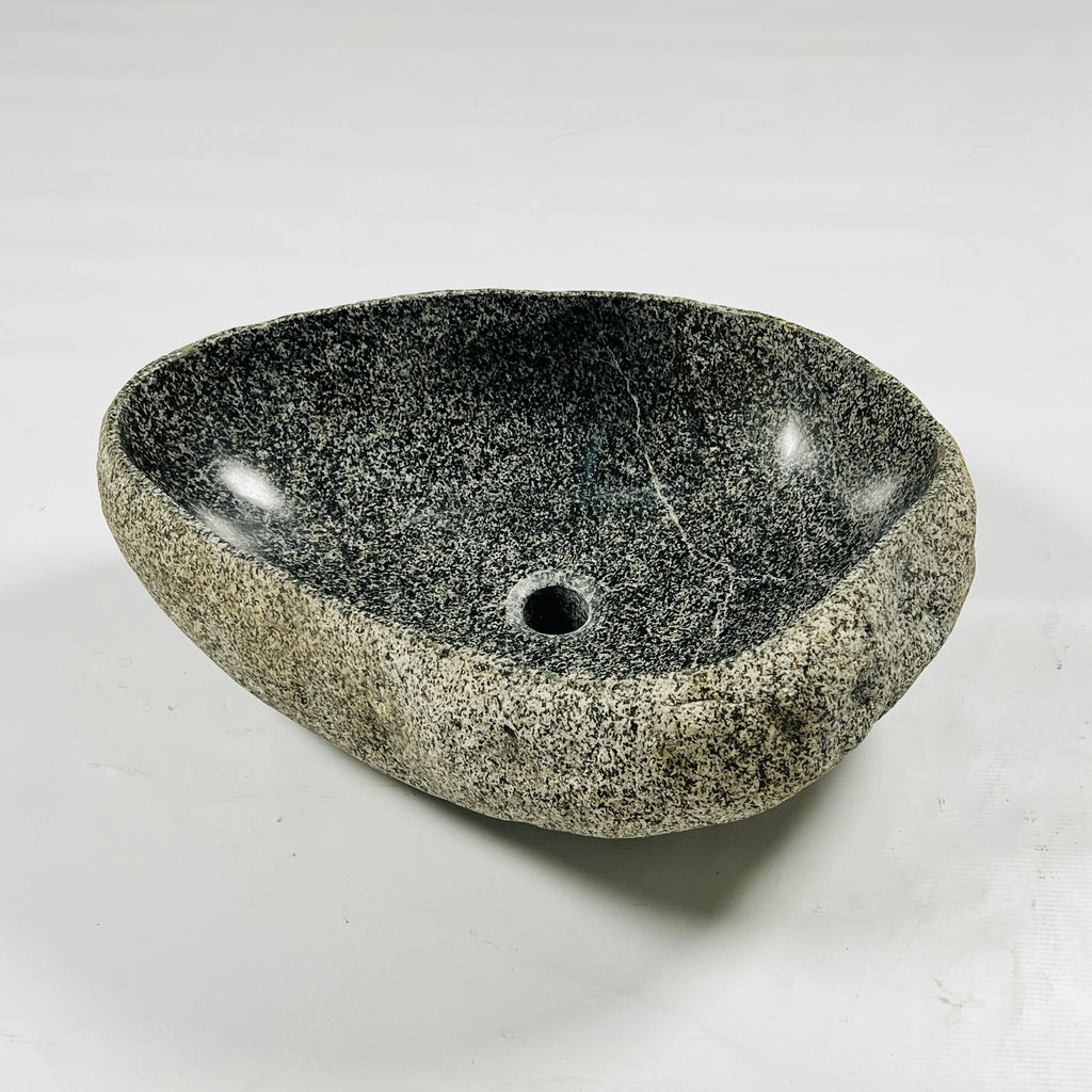 White Dotted River Stone Sink