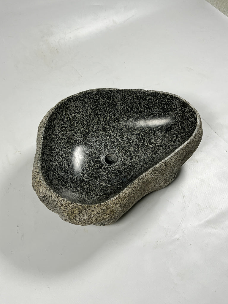 White Dotted River Stone Sink