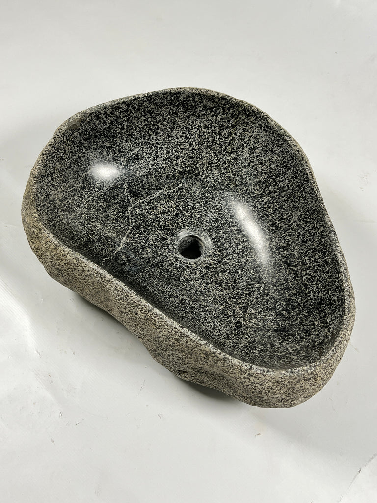 White Dotted River Stone Sink