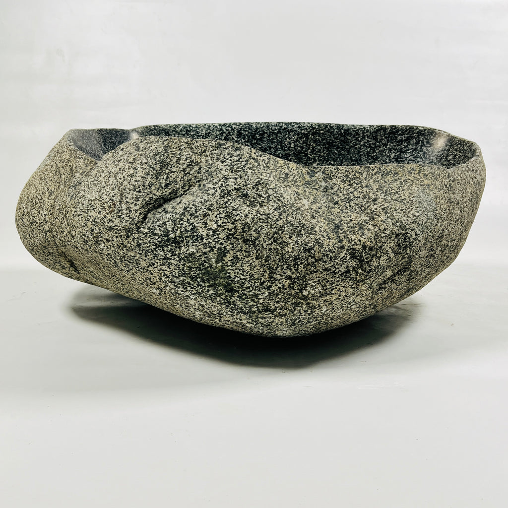 Black Dotted River Stone Sink