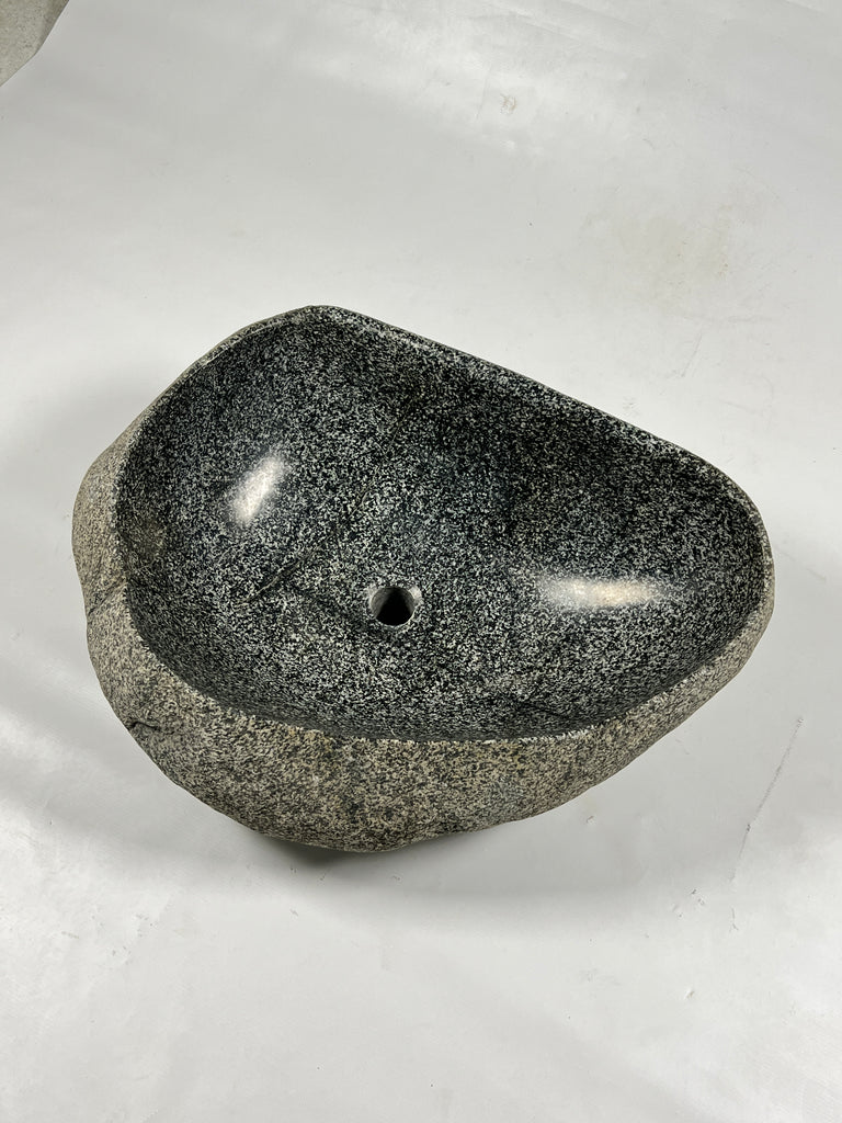 Black Dotted River Stone Sink