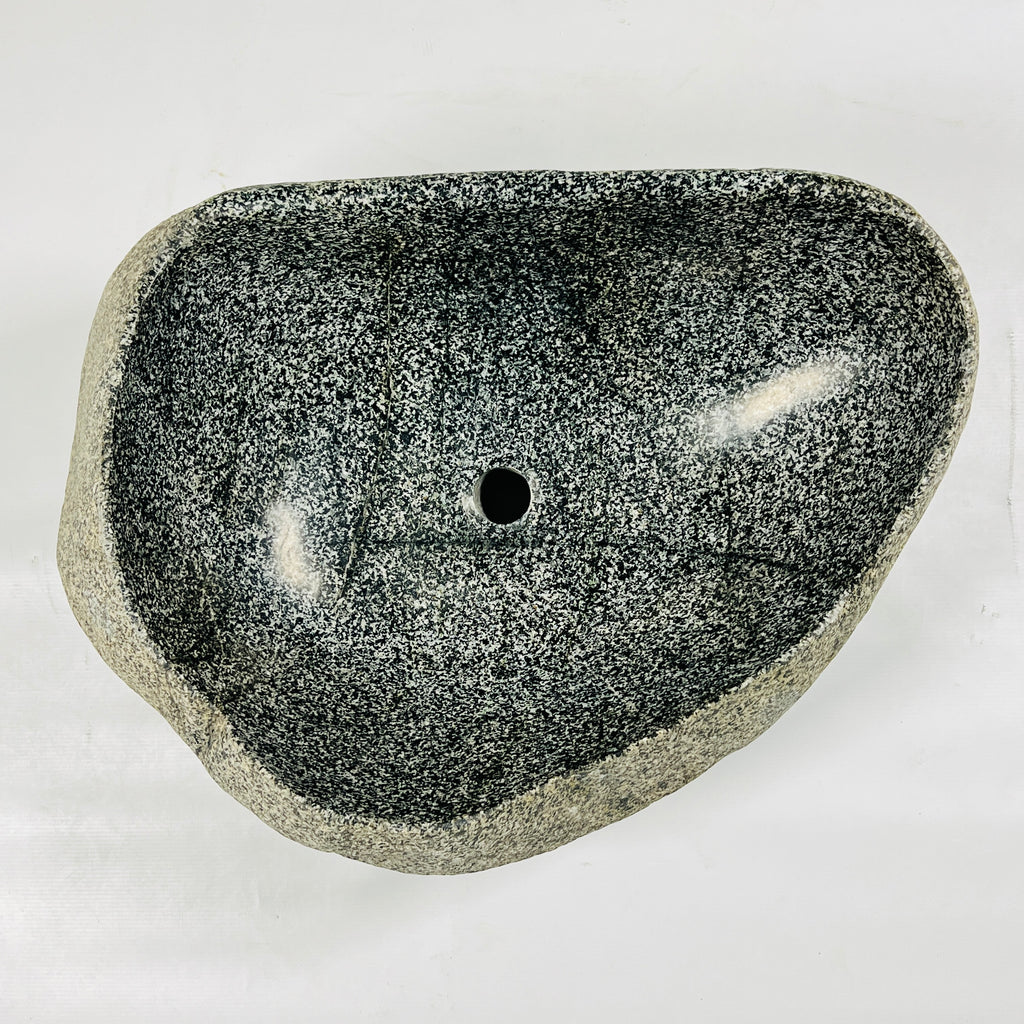 Black Dotted River Stone Sink