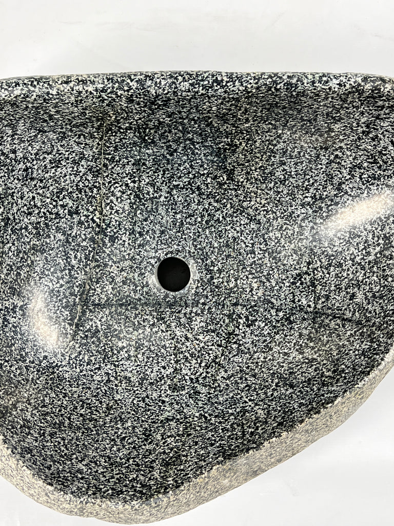 Black Dotted River Stone Sink