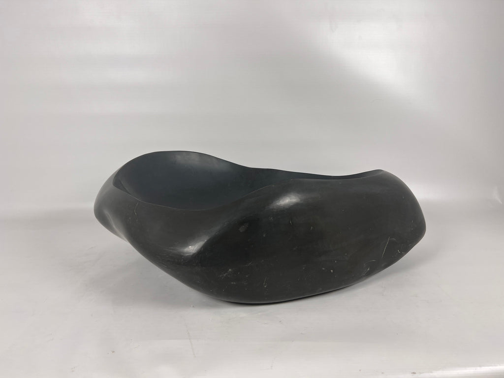 Glossy Black River Stone Sink