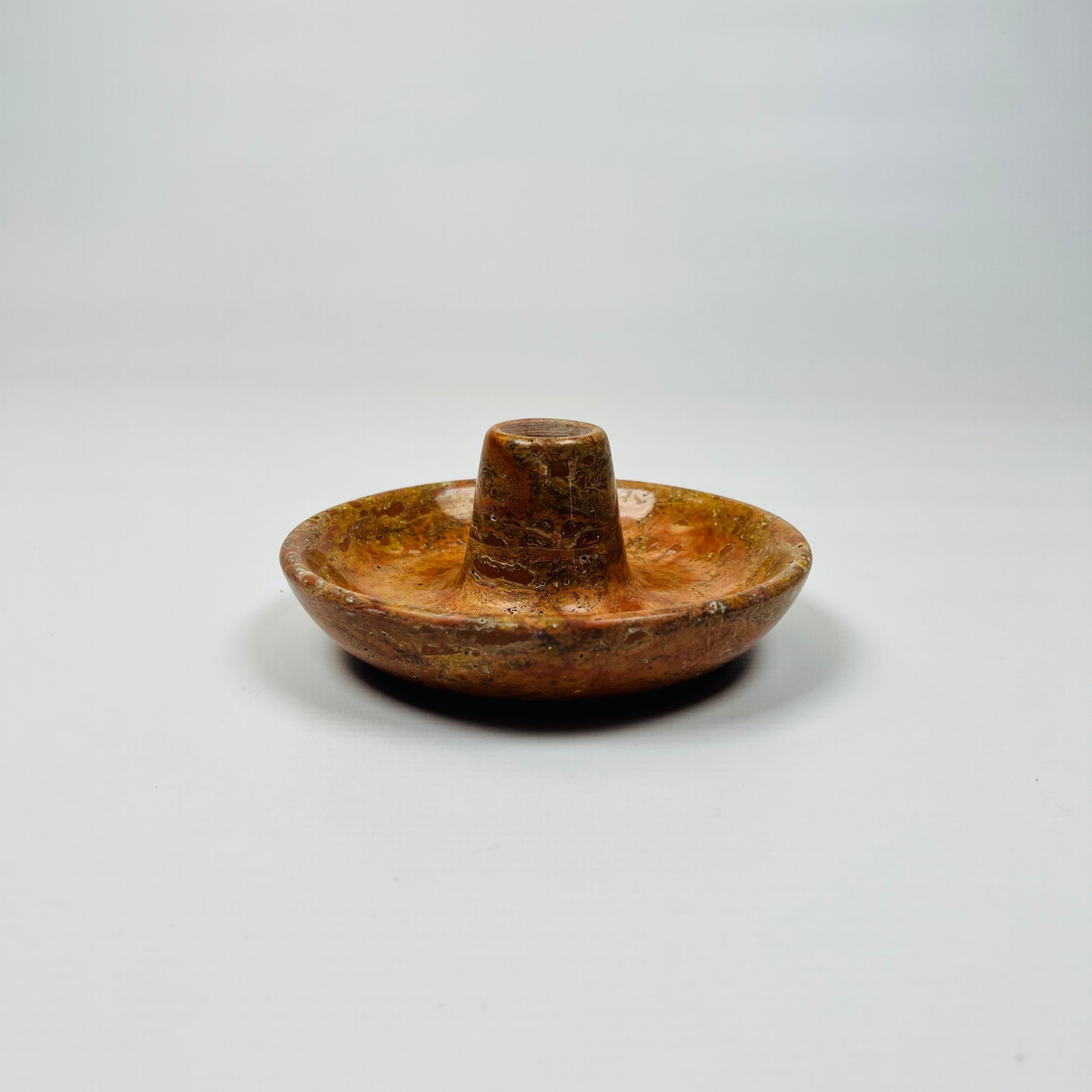 Shallow Dish Candle Holder - Red
