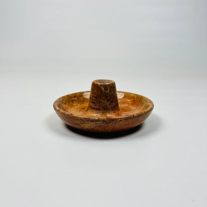 Shallow Dish Candle Holder - Red