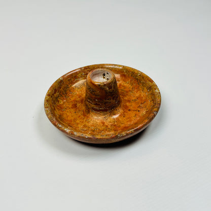 Shallow Dish Candle Holder - Red