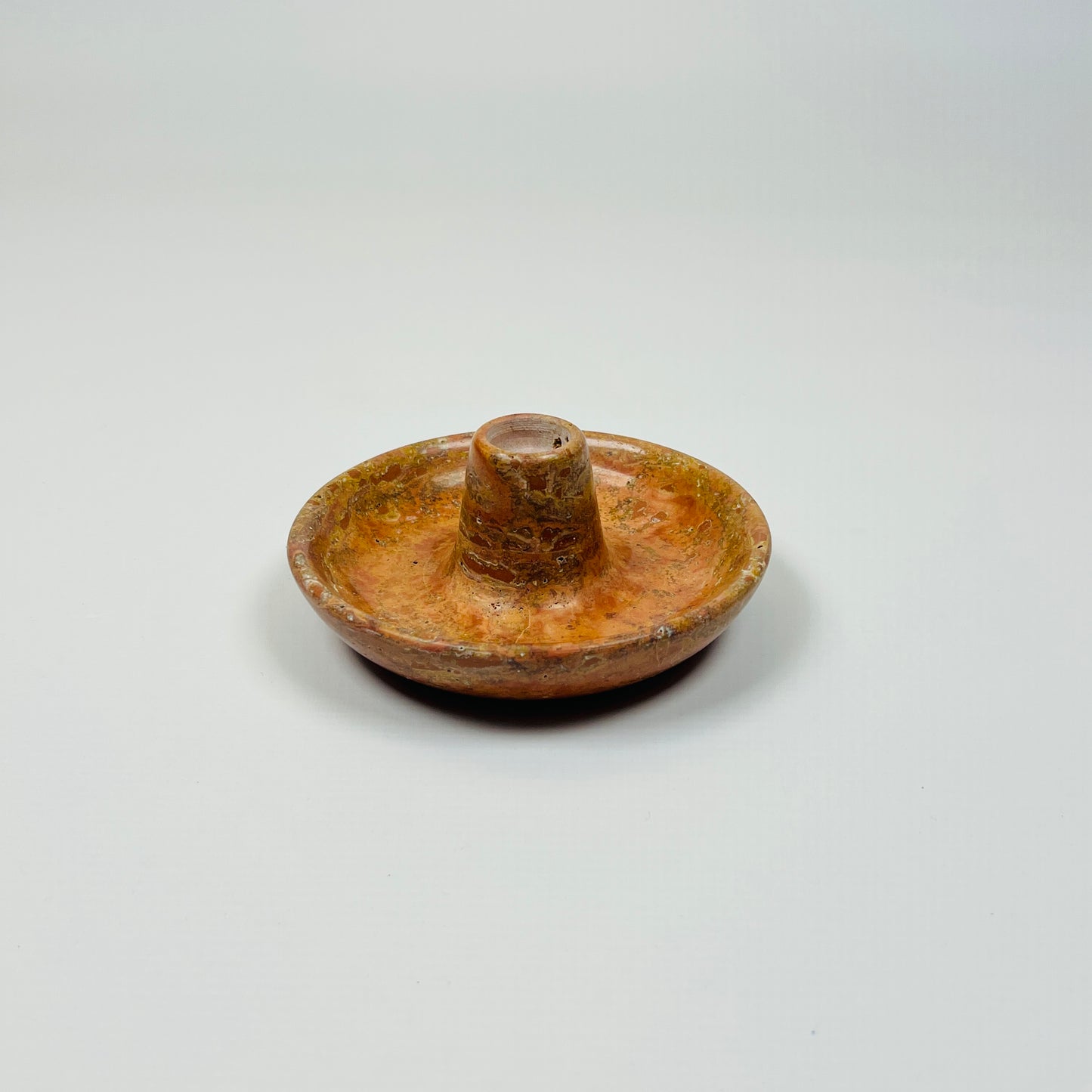 Shallow Dish Candle Holder - Red