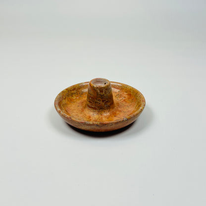 Shallow Dish Candle Holder - Red