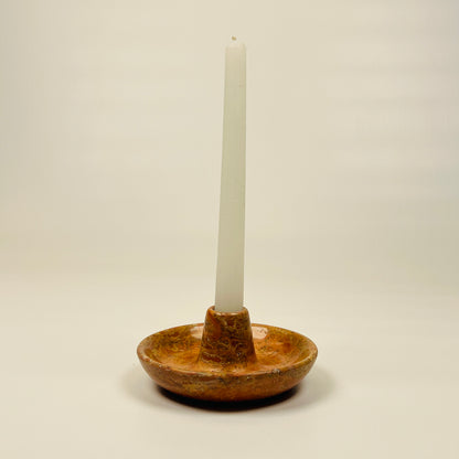 Shallow Dish Candle Holder - Red
