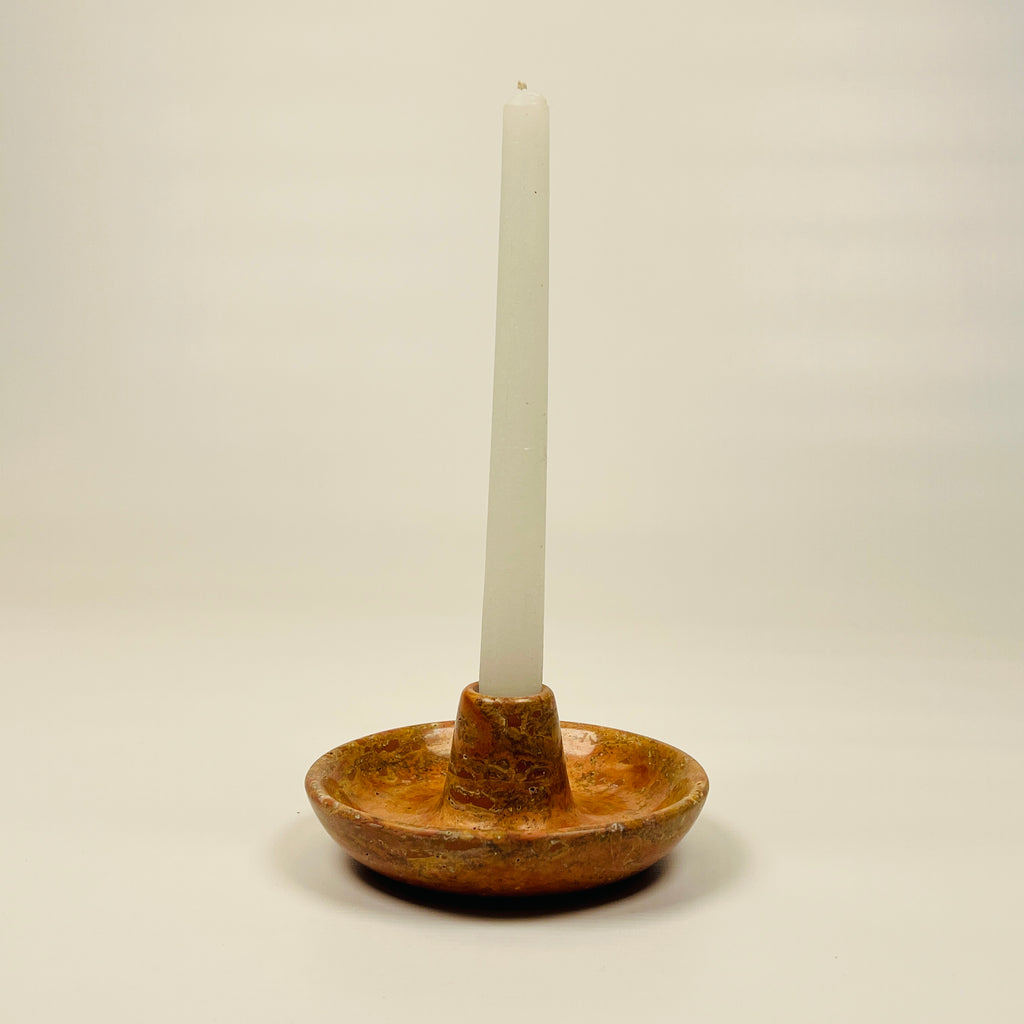 Donut Hole Rare Alicante Marble Candle Stand