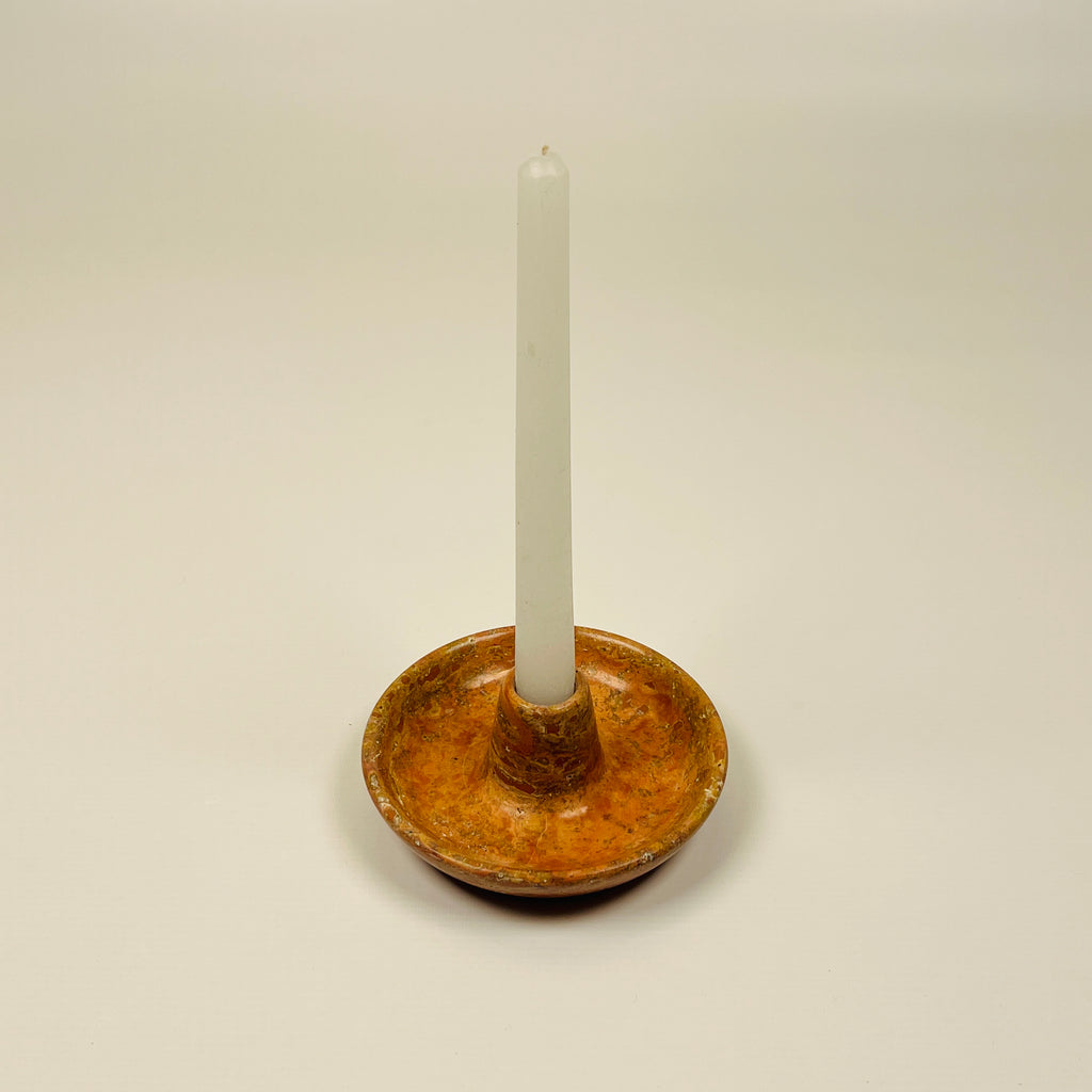 Donut Hole Rare Alicante Marble Candle Stand