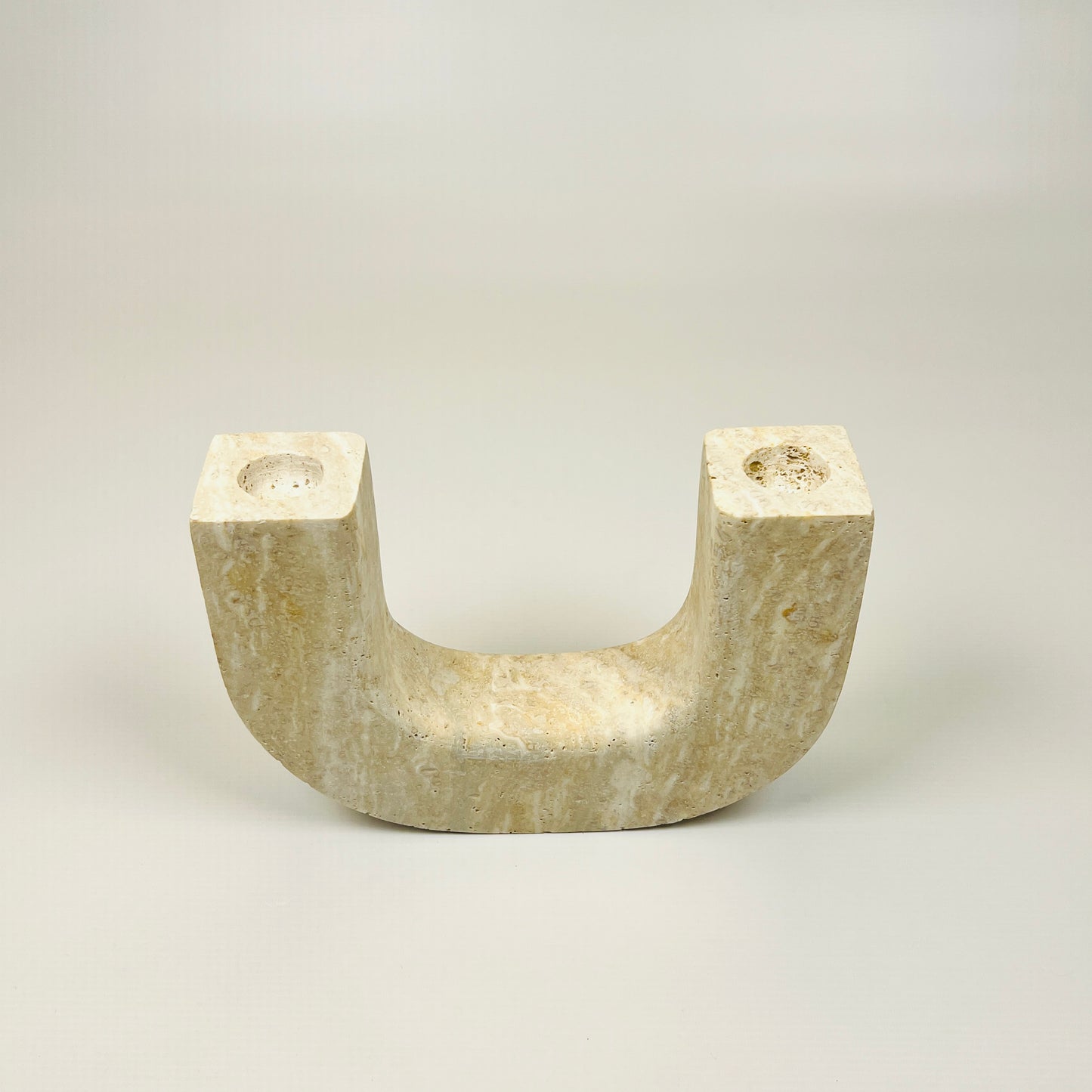 U-Shape Candle Stand - Travertine