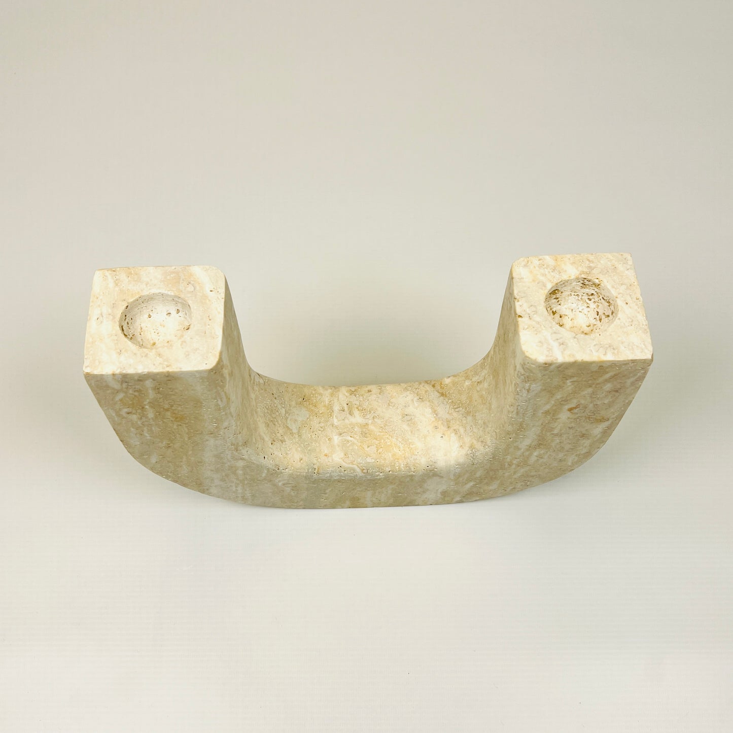 U-Shape Candle Stand - Travertine