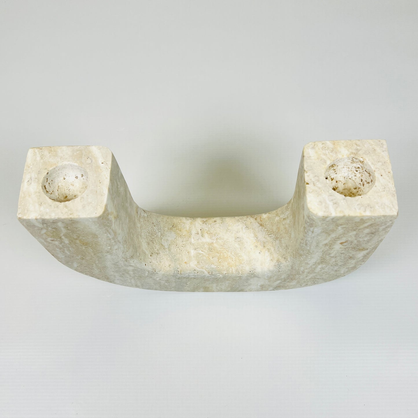 U-Shape Candle Stand - Travertine
