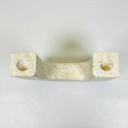 U-Shape Candle Stand - Travertine