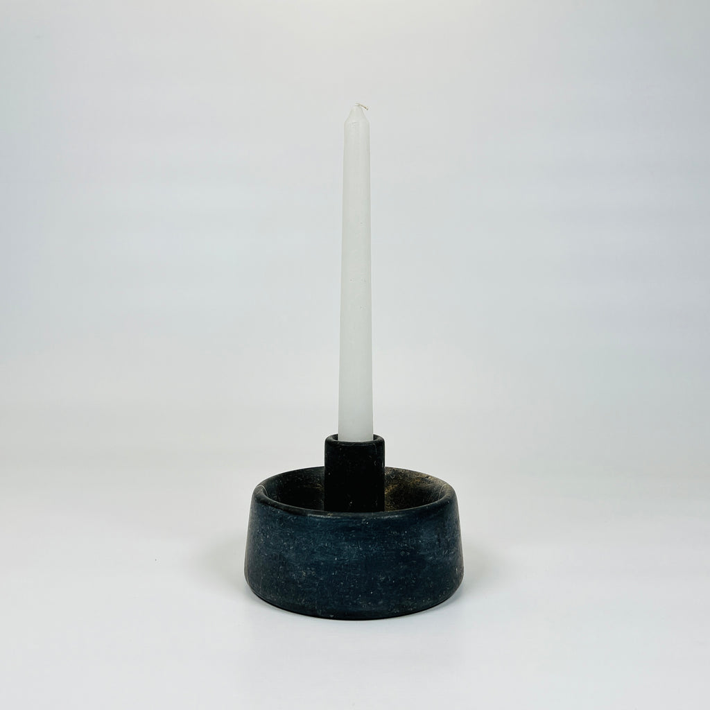 Bowl Black Sparkled Candle Stand