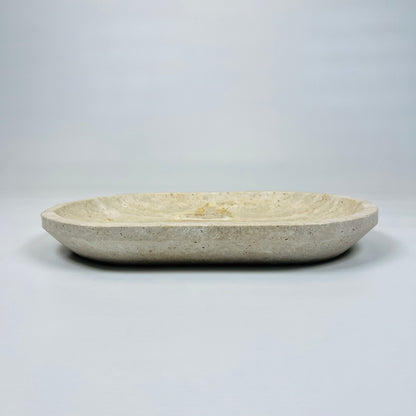 Travertine Oval Marked Tray (Small)