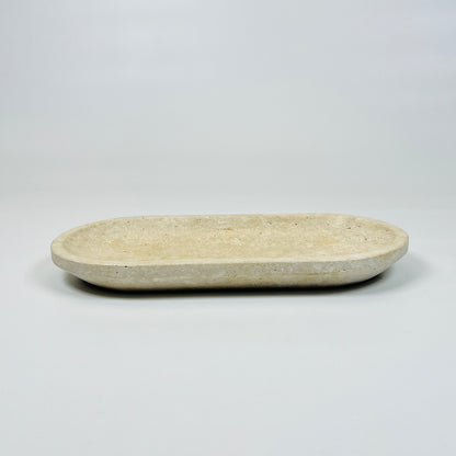 Travertine Oval Blotched Tray