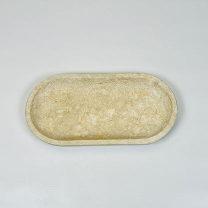 Travertine Oval Blotched Tray