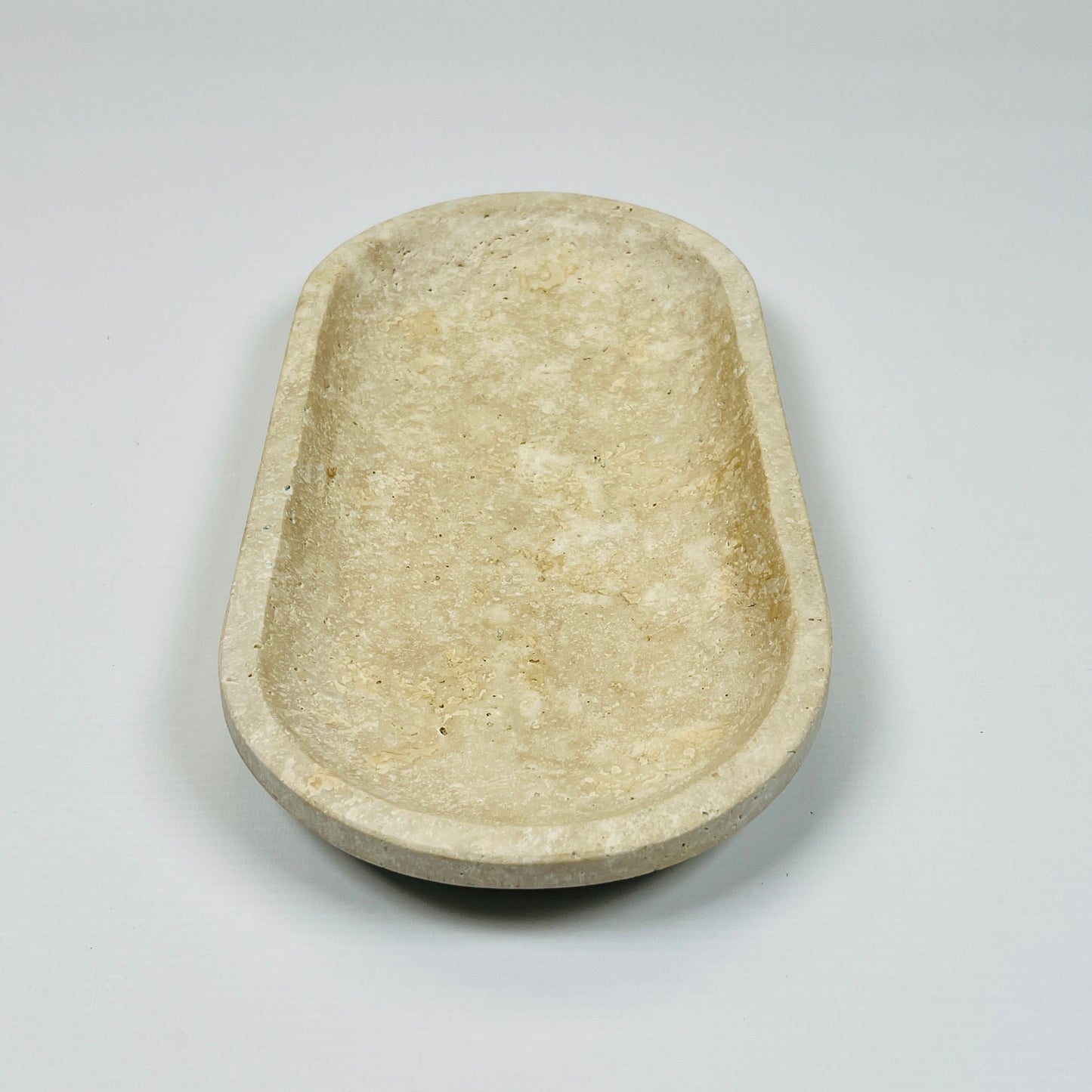 Travertine Oval Blotched Tray