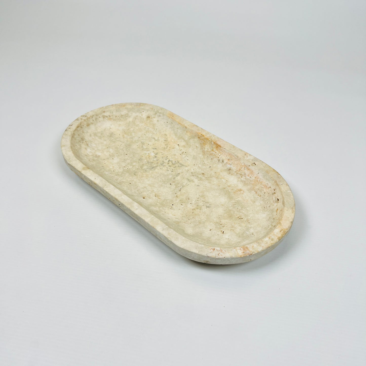 Travertine Oval Splotched Tray