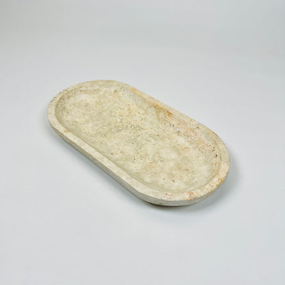 Travertine Oval Splotched Tray