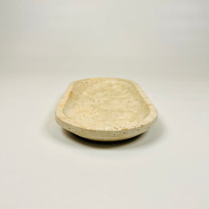 Travertine Oval Splotched Tray