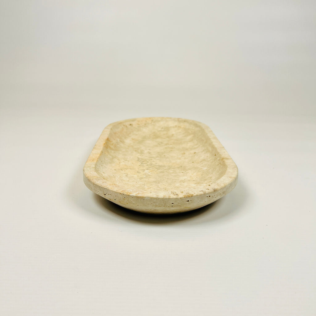 Travertine Oval Splotched Tray