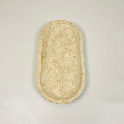 Travertine Oval Splotched Tray