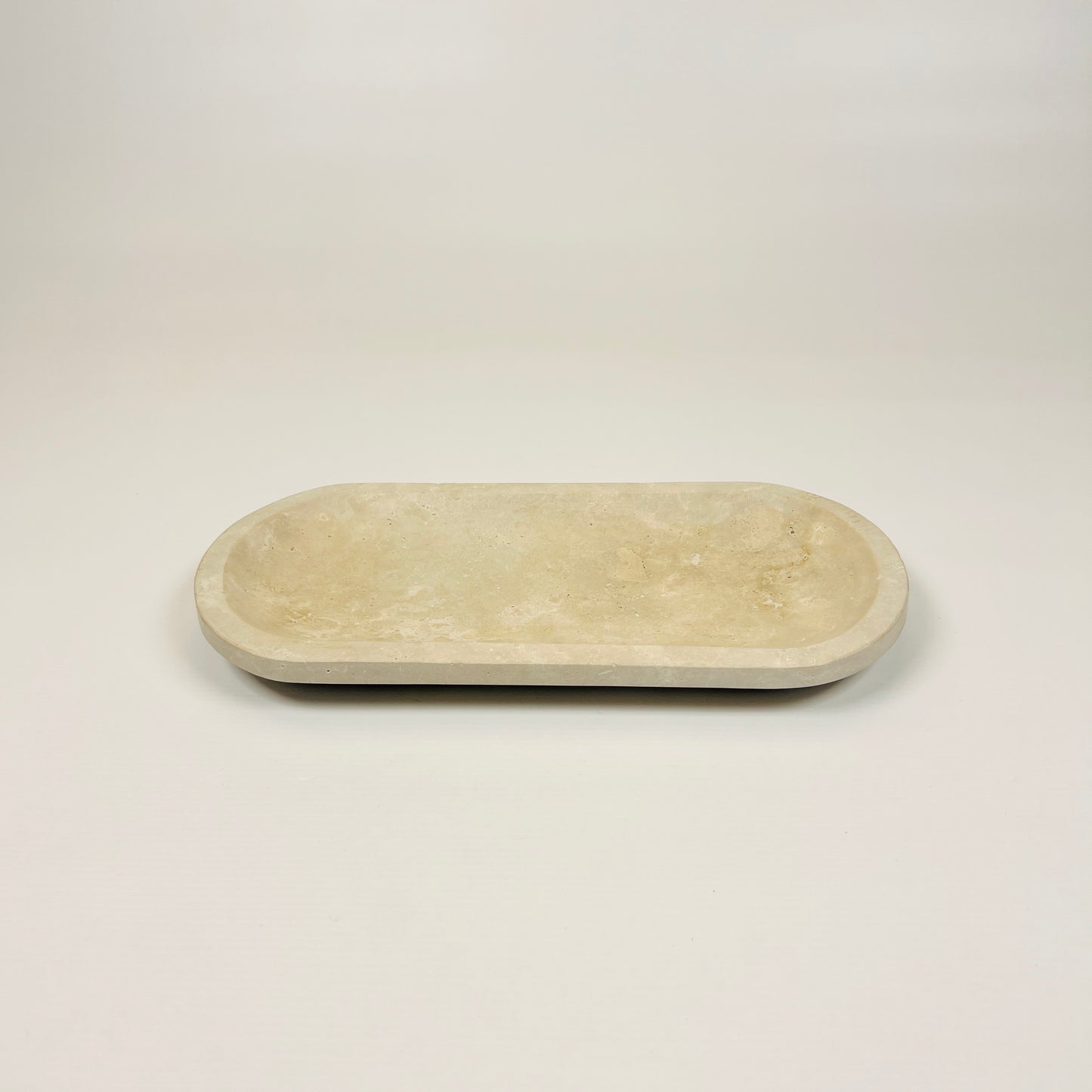 Travertine Oval Glazed Tray