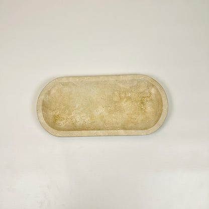 Travertine Oval Glazed Tray