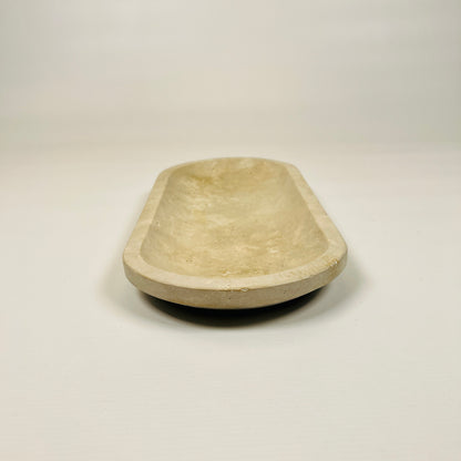 Travertine Oval Glazed Tray
