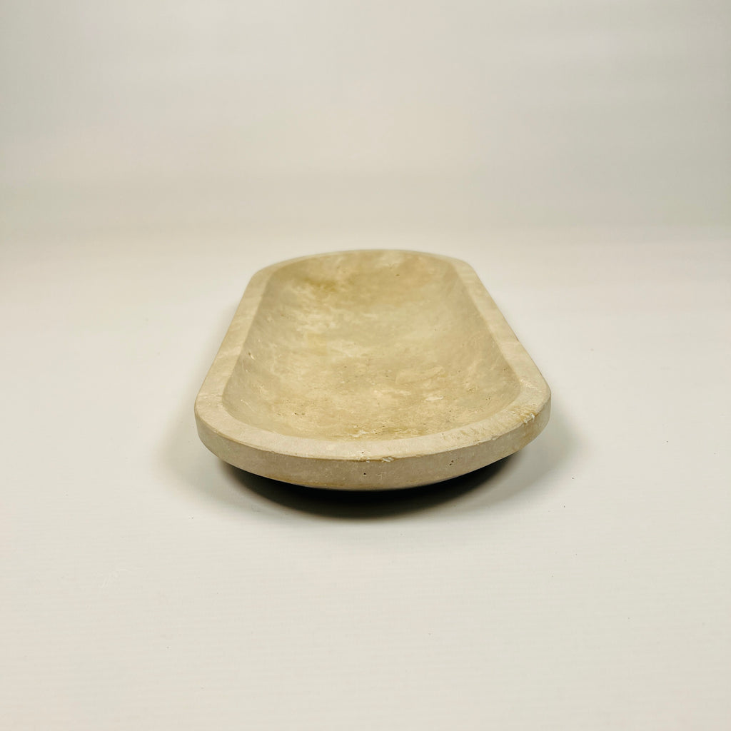 Travertine Oval Glazed Tray