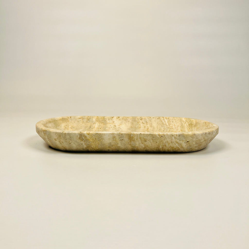 Travertine Oval Grazed Tray