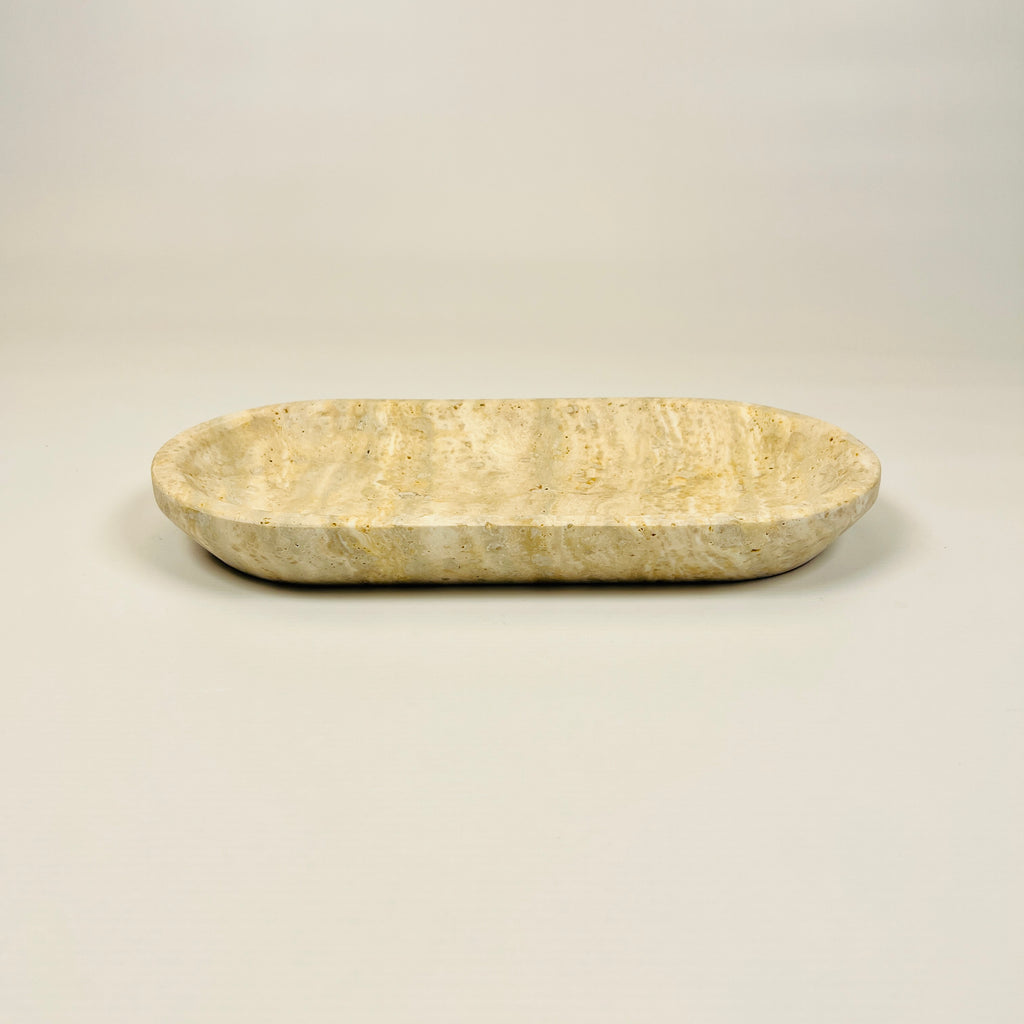 Travertine Oval Grazed Tray