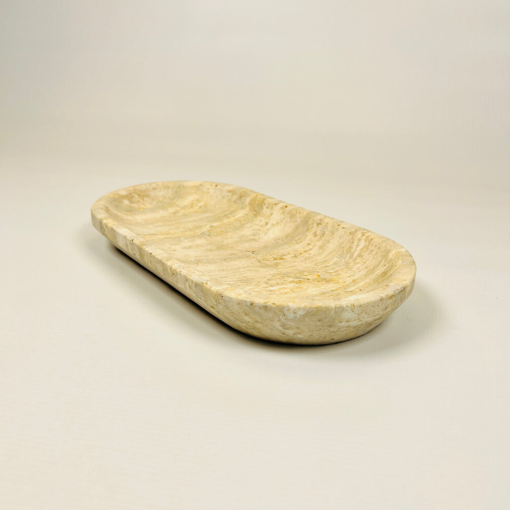 Travertine Oval Grazed Tray