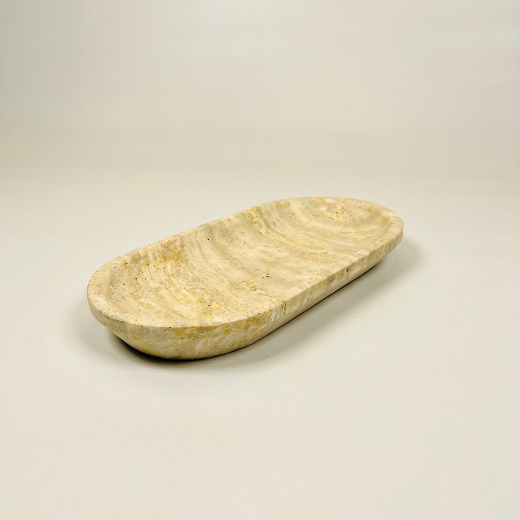 Travertine Oval Grazed Tray