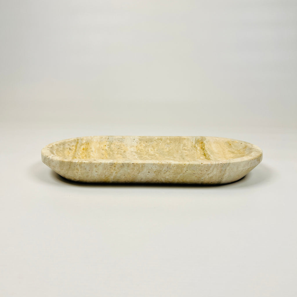 Travertine Oval Grazed Tray