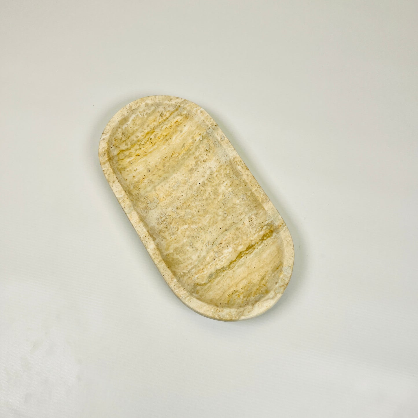 Travertine Oval Grazed Tray