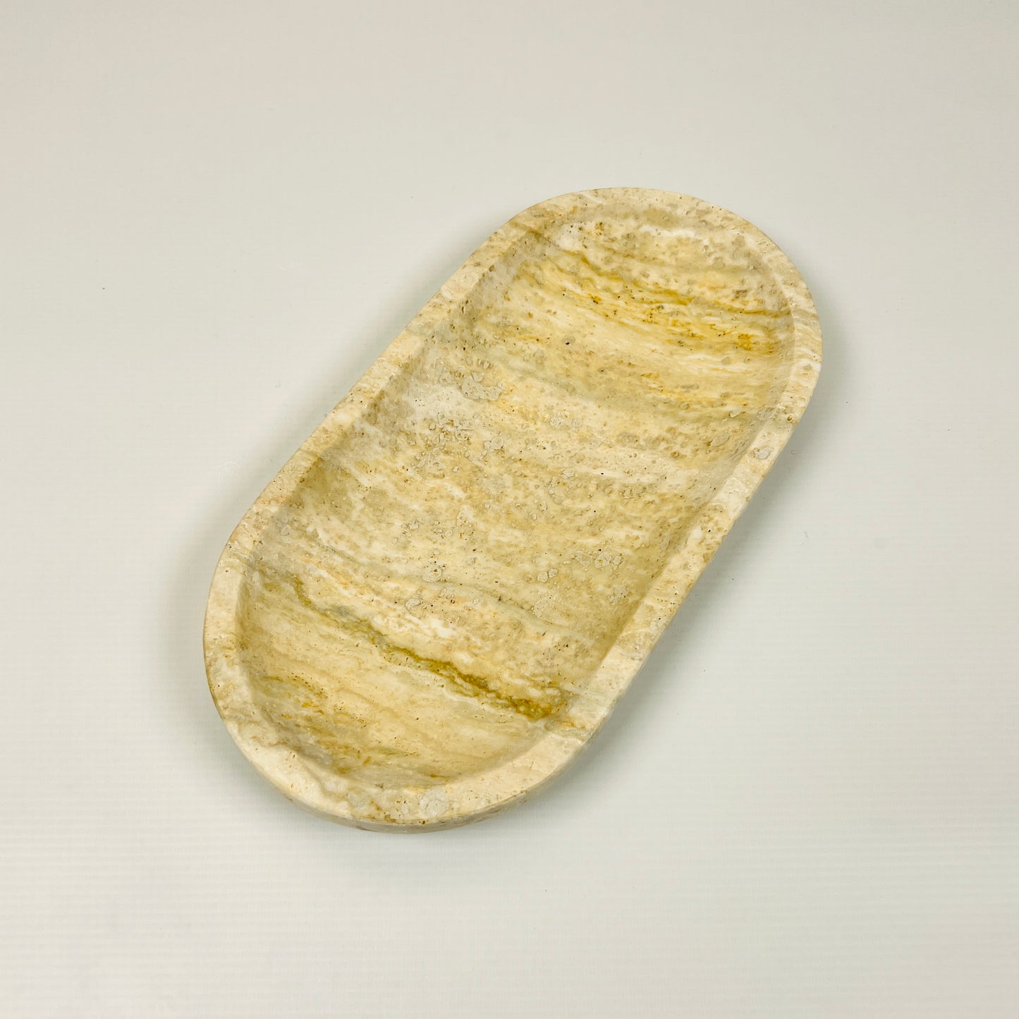 Travertine Oval Grazed Tray