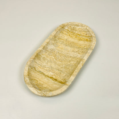 Travertine Oval Grazed Tray
