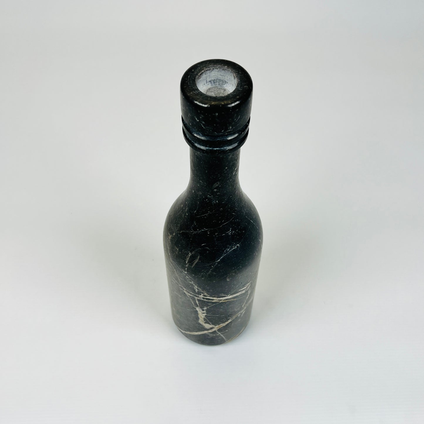 Wine Black Golden Veined Marble Decor Bottle Candle Stand