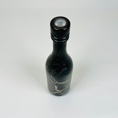 Wine Black Golden Veined Marble Decor Bottle Candle Stand