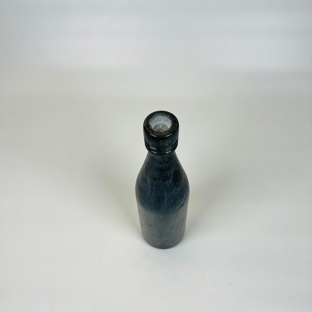 Wine Black Grazed Marble Decor Bottle