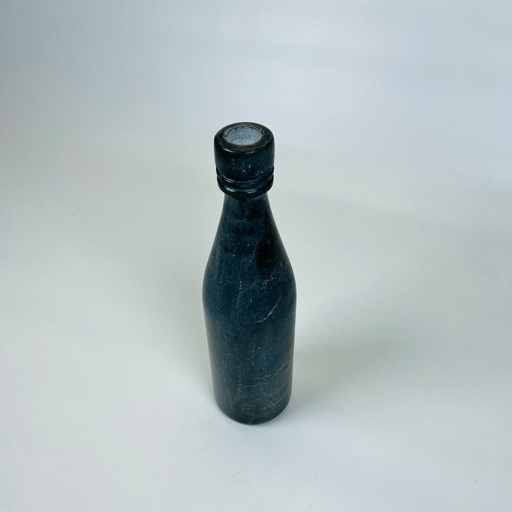 Wine Black Grazed Marble Decor Bottle