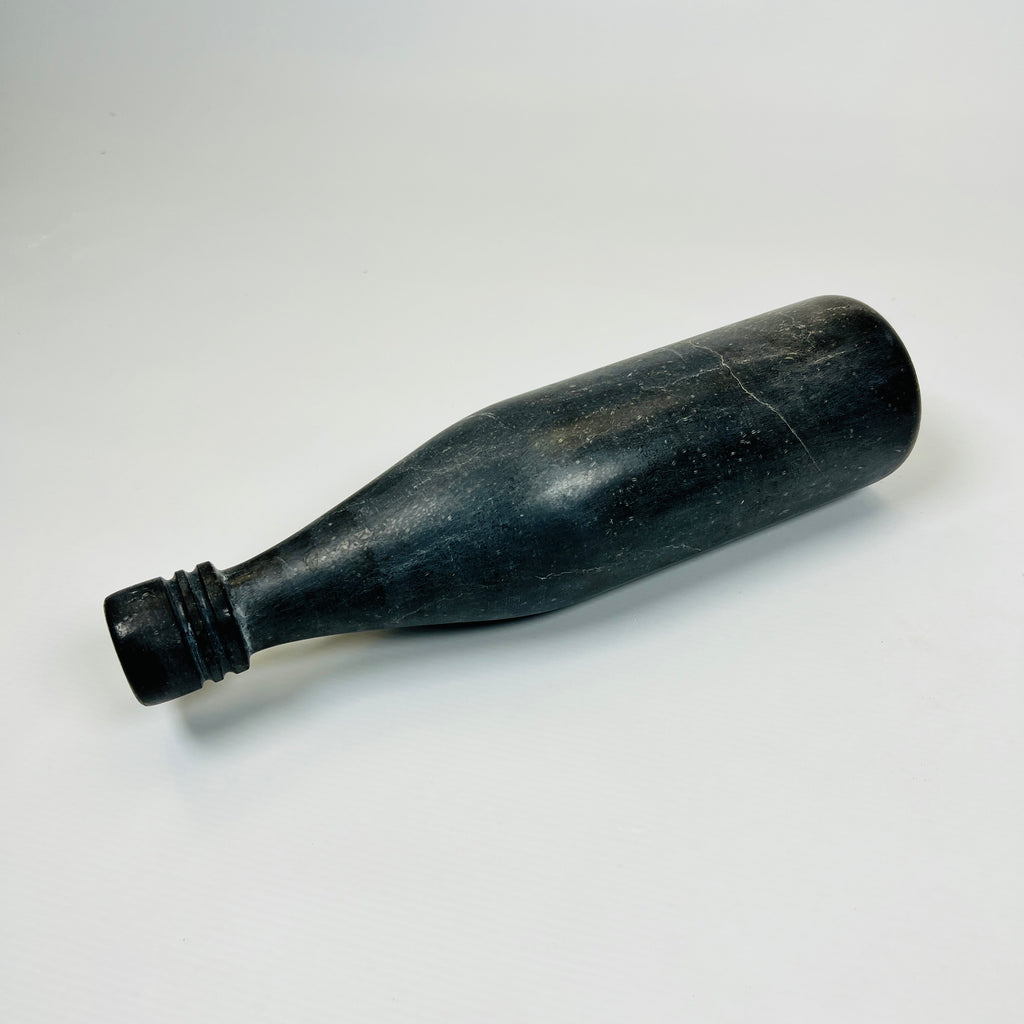 Wine Black Grazed Marble Decor Bottle