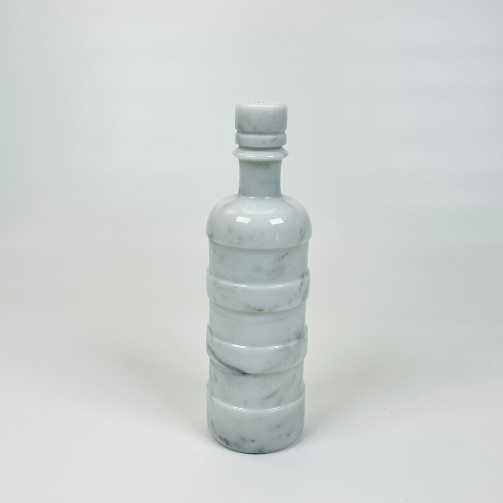 Ringed Wine Grey Marble Decor Bottle Candle Stand