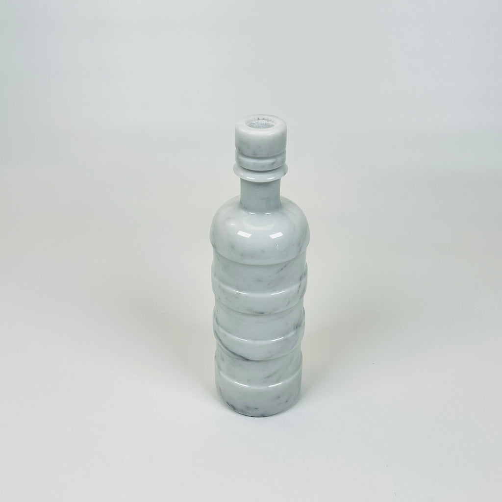 Ringed Wine Grey Marble Decor Bottle Candle Stand